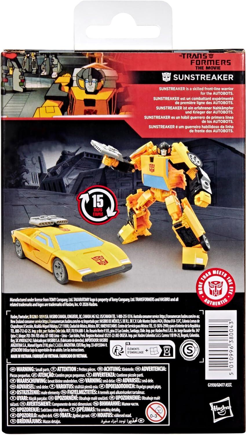 image:imageTransformers Studio Series The The Movie Sunstreaker Deluxe Class 45Inch Converting Action Figure Robot Toys for Ages 8