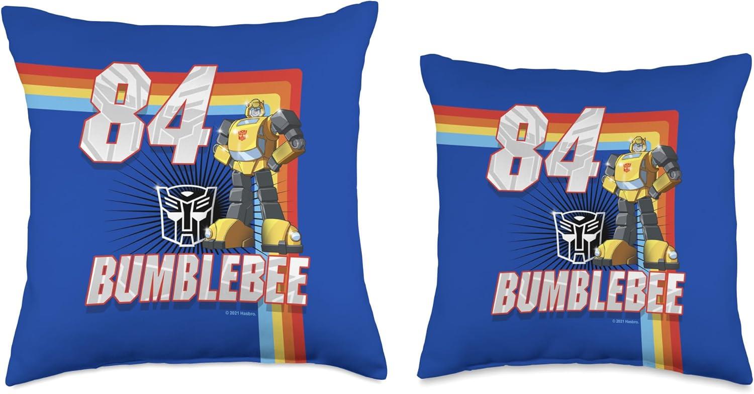 image:imageTransformers 1984 Bumblebee Rainbow Stripes Throw Pillow18x18