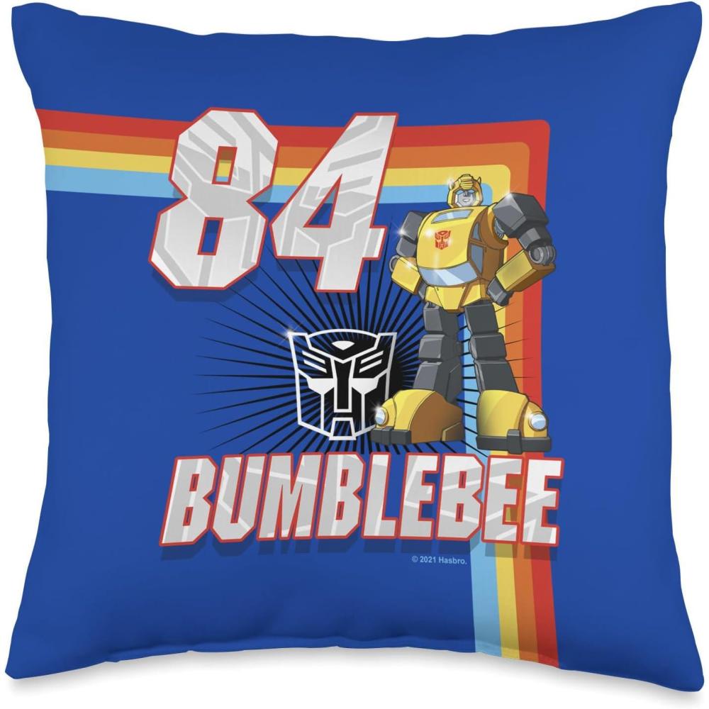 image:imageTransformers 1984 Bumblebee Rainbow Stripes Throw Pillow16x16
