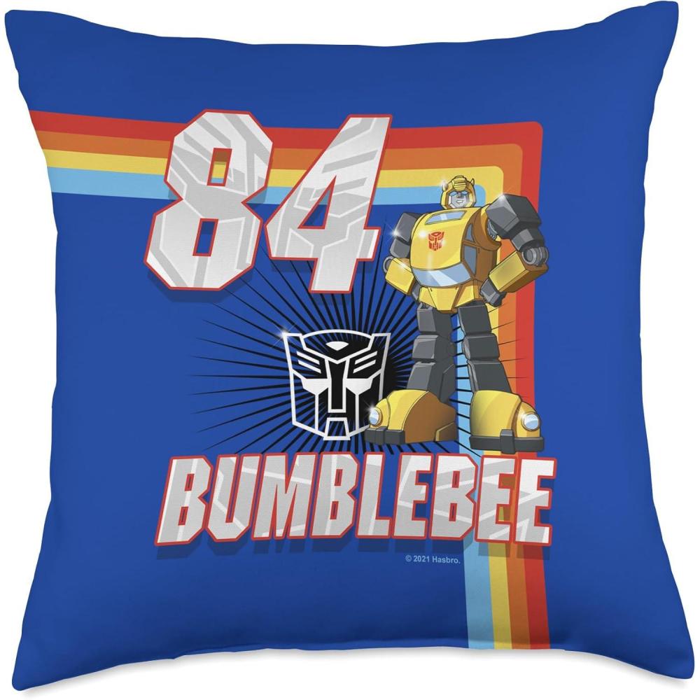 image:imageTransformers 1984 Bumblebee Rainbow Stripes Throw Pillow18x18