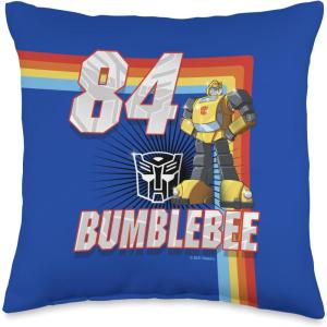 Transformers 1984 Bumblebee Rainbow Stripes Throw Pillow(16×16)