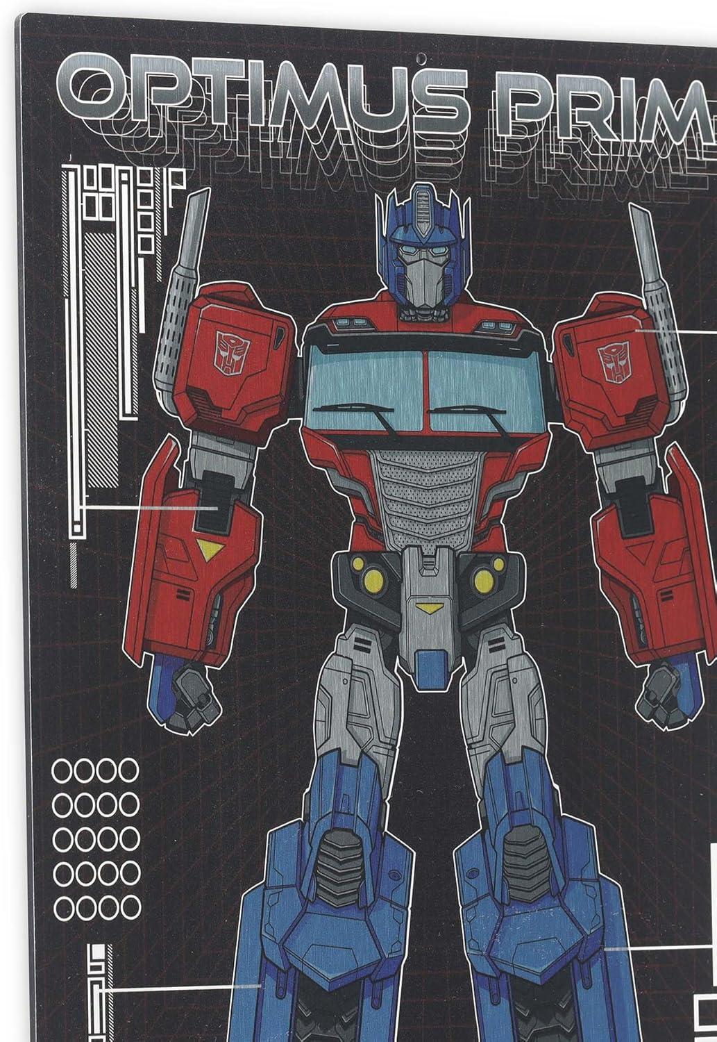 image:imageOpen Road Brands Hasbro Transformers Roll Out Silver Metal Sign Fun Transformers Wall Art for Man Cave or BedroomBlack