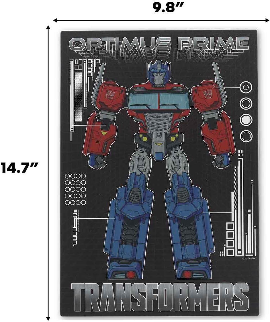 image:imageOpen Road Brands Hasbro Transformers Roll Out Silver Metal Sign Fun Transformers Wall Art for Man Cave or BedroomBlack
