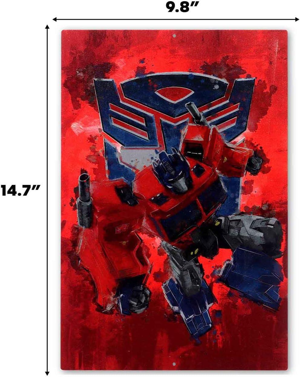 image:imageOpen Road Brands Hasbro Transformers Roll Out Silver Metal Sign Fun Transformers Wall Art for Man Cave or BedroomRed