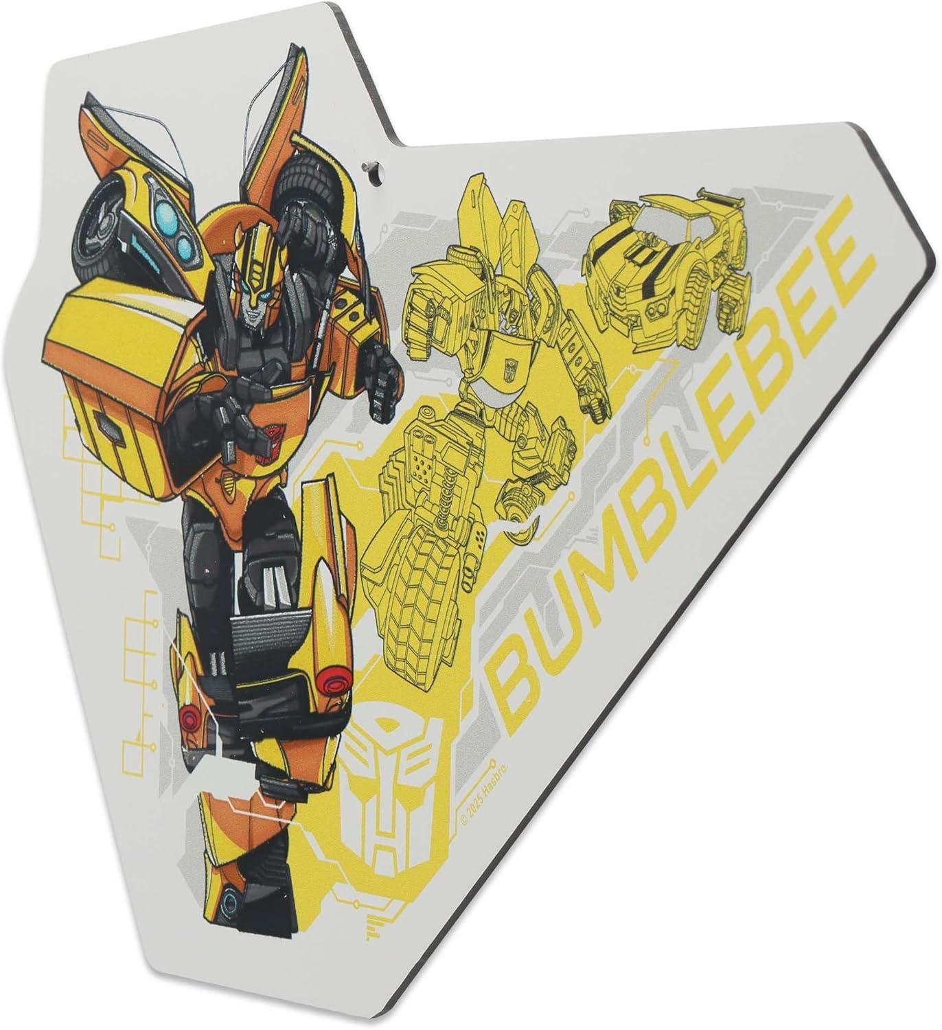 image:imageOpen Road Brands Hasbro Transformers Roll Out Silver Metal Sign Fun Transformers Wall Art for Man Cave or BedroomYellowWhite