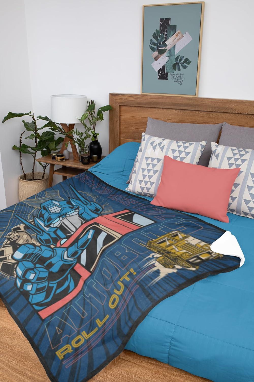 image:imageTransformers Blanket Throw Blanket Autobots Roll Out Fuzzy Soft Fleece Throw Blanket for Bed and Couch 46 X 60