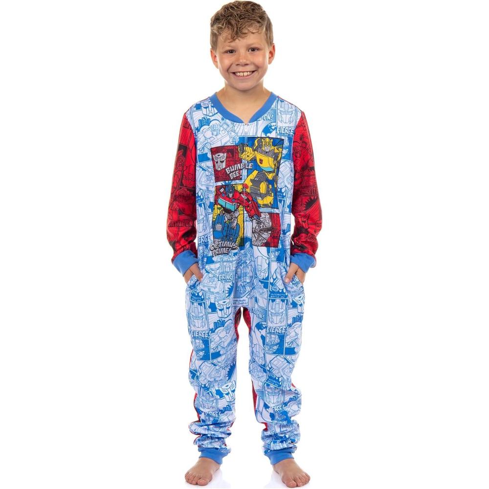 image:imageINTIMO Transformers Pajamas Boys Battle On Zip Front Fleece Footless SleeperMulticolored