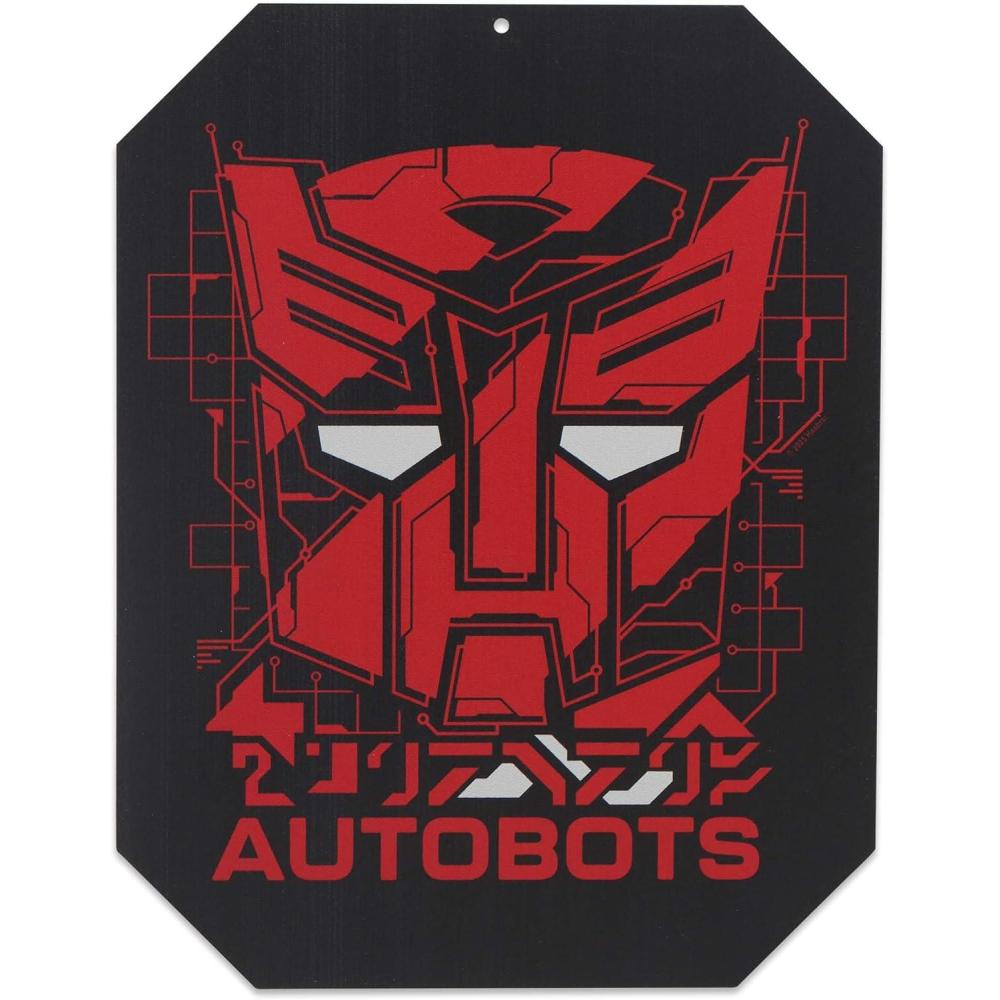 image:imageOpen Road Brands Hasbro Transformers Roll Out Silver Metal Sign  Fun Transformers Wall Art for Man Cave or BedroomRedBlack