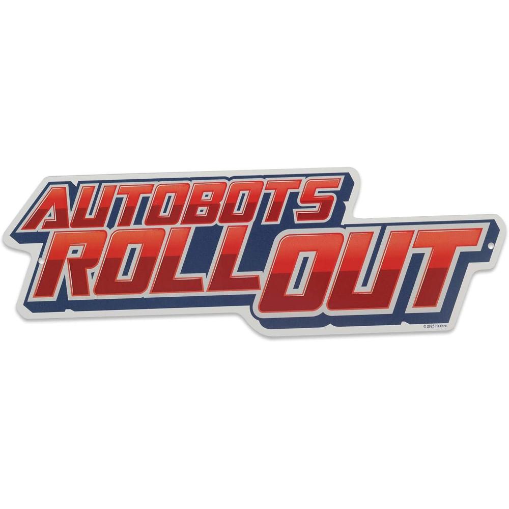 image:imageOpen Road Brands Hasbro Transformers Roll Out Silver Metal Sign  Fun Transformers Wall Art for Man Cave or BedroomRedGray