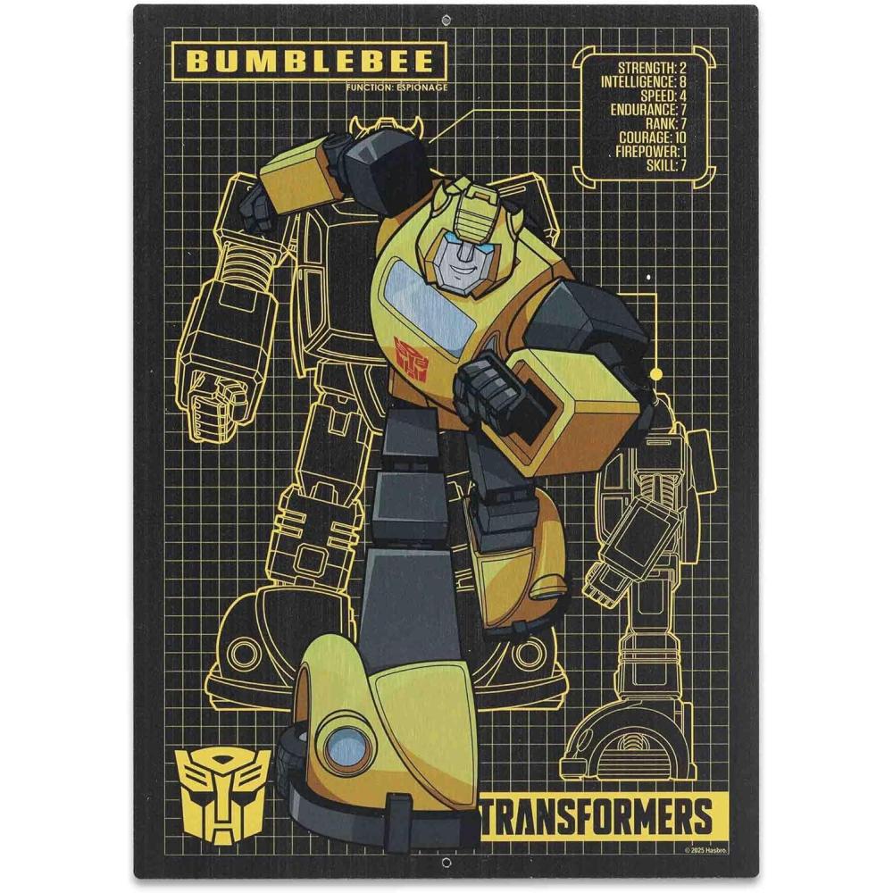 image:imageOpen Road Brands Hasbro Transformers Roll Out Silver Metal Sign Fun Transformers Wall Art for Man Cave or BedroomYellow