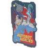 Open Road Brands Hasbro Transformers Roll Out Silver Metal Sign – Fun Transformers Wall Art for Man Cave or Bedroom(Blue/Red)