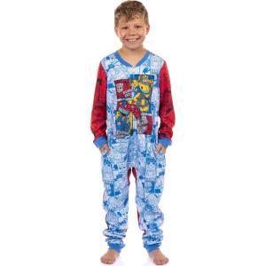 INTIMO Transformers Pajamas Boys’ Battle On Zip Front Fleece Footless Sleeper(Multicolored)