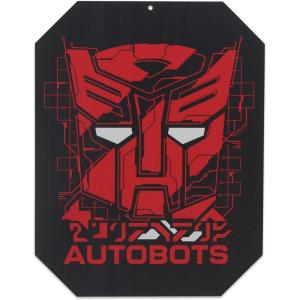 Open Road Brands Hasbro Transformers Roll Out Silver Metal Sign – Fun Transformers Wall Art for Man Cave or Bedroom(Red/Black)