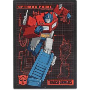 Open Road Brands Hasbro Transformers Roll Out Silver Metal Sign – Fun Transformers Wall Art for Man Cave or Bedroom(Red/Blue)