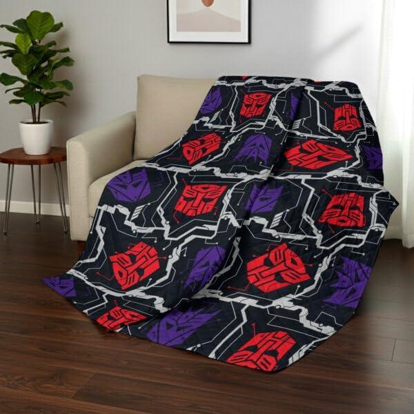 image:imageNorthwest Transformers Logo Quilted Blanket Comfy Throw Adults Boys Girls Soft Lightweight Bedding for Bed or Couch 60 x 80 inchesTransformer Logo