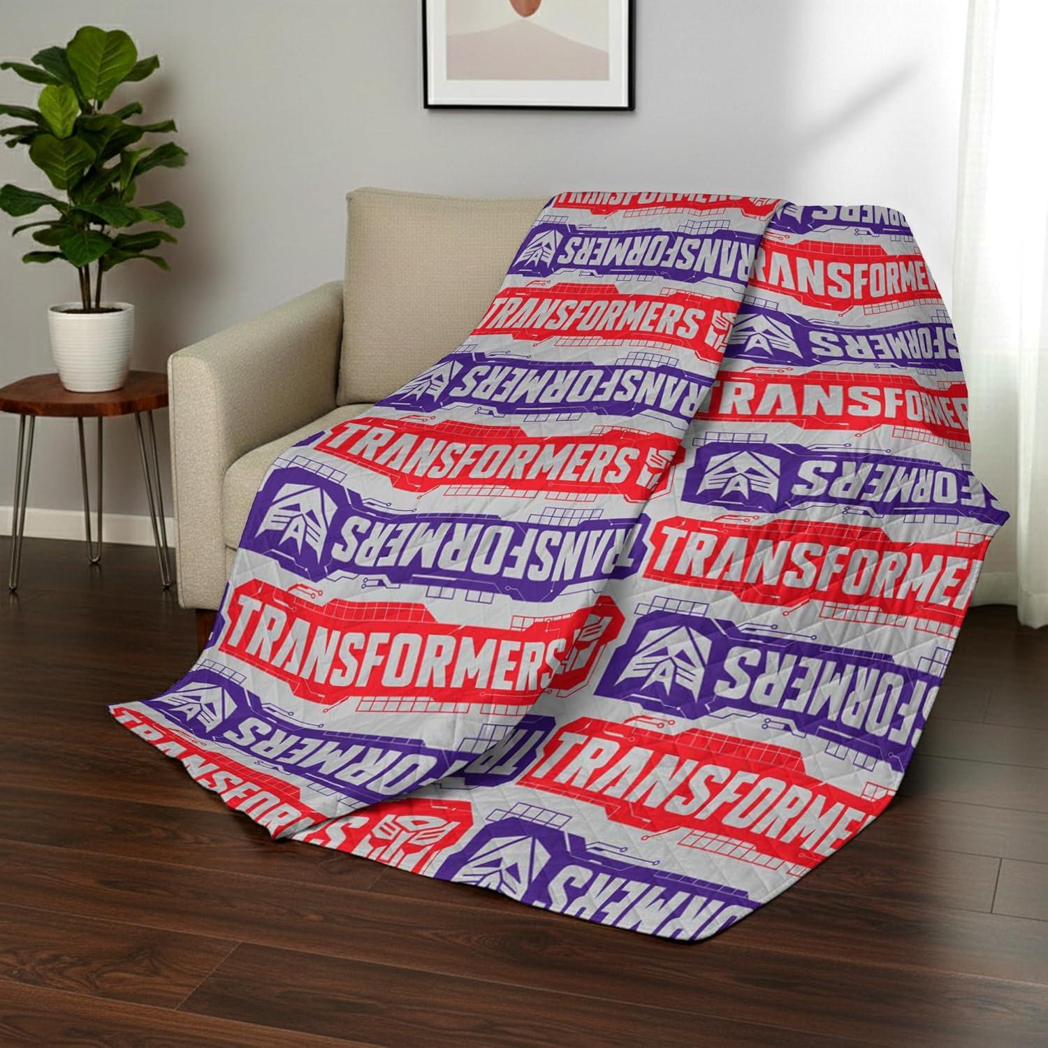 image:imageNorthwest Transformers Logo Quilted Blanket Comfy Throw Adults Boys Girls Soft Lightweight Bedding for Bed or Couch 60 x 80 inchesTransformer Logo