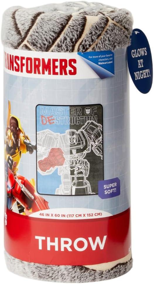 image:imageTransformers Megatron Bedding Super Soft Throw Glow in The Dark Blanket 46 in x 60 in Official Licensed Product by Franco CollectiblesTransformers Glow in the Dark