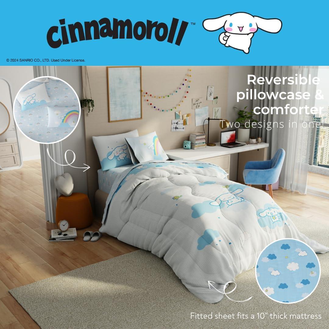 image:imageTransformers Optimus Prime Super Soft Comforter and Sheet Set with Sham 4 Piece Twin Size Official Licensed Product by Franco CollectiblesBlue Cinnamoroll