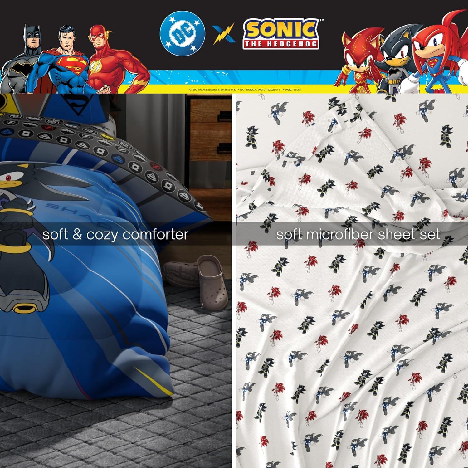image:imageTransformers Optimus Prime Super Soft Comforter and Sheet Set with Sham 4 Piece Twin Size Official Licensed Product by Franco CollectiblesDC X Sonic the Hedgehog