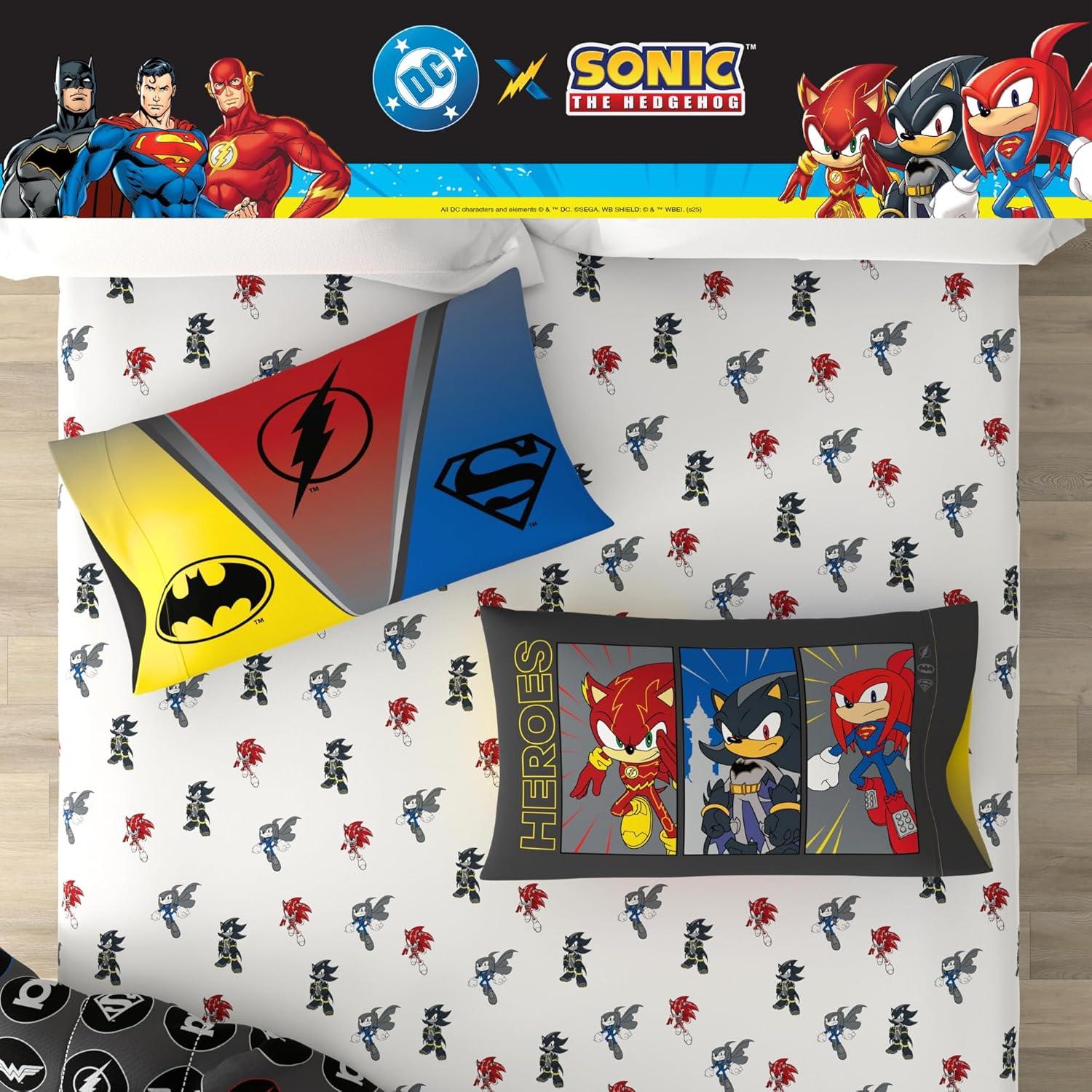 image:imageTransformers Optimus Prime Super Soft Comforter and Sheet Set with Sham 4 Piece Twin Size Official Licensed Product by Franco CollectiblesDC X Sonic the Hedgehog