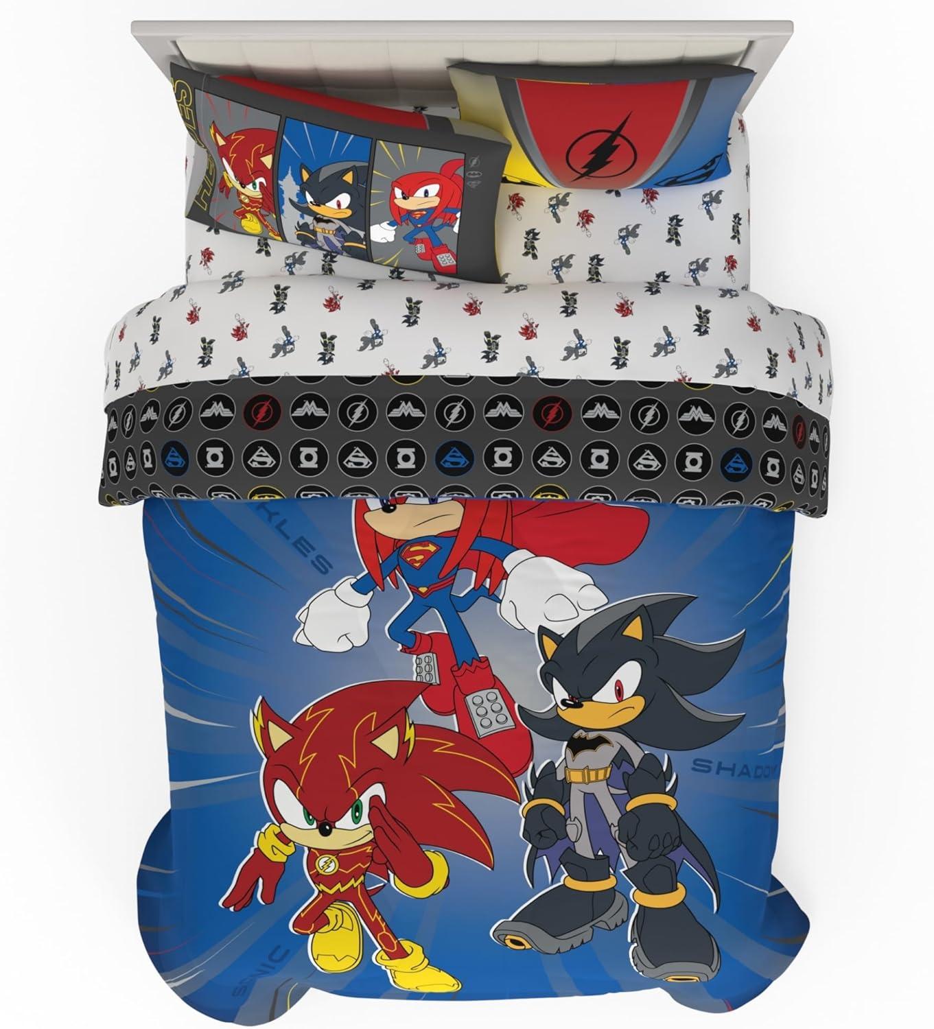 image:imageTransformers Optimus Prime Super Soft Comforter and Sheet Set with Sham 4 Piece Twin Size Official Licensed Product by Franco CollectiblesDC X Sonic the Hedgehog