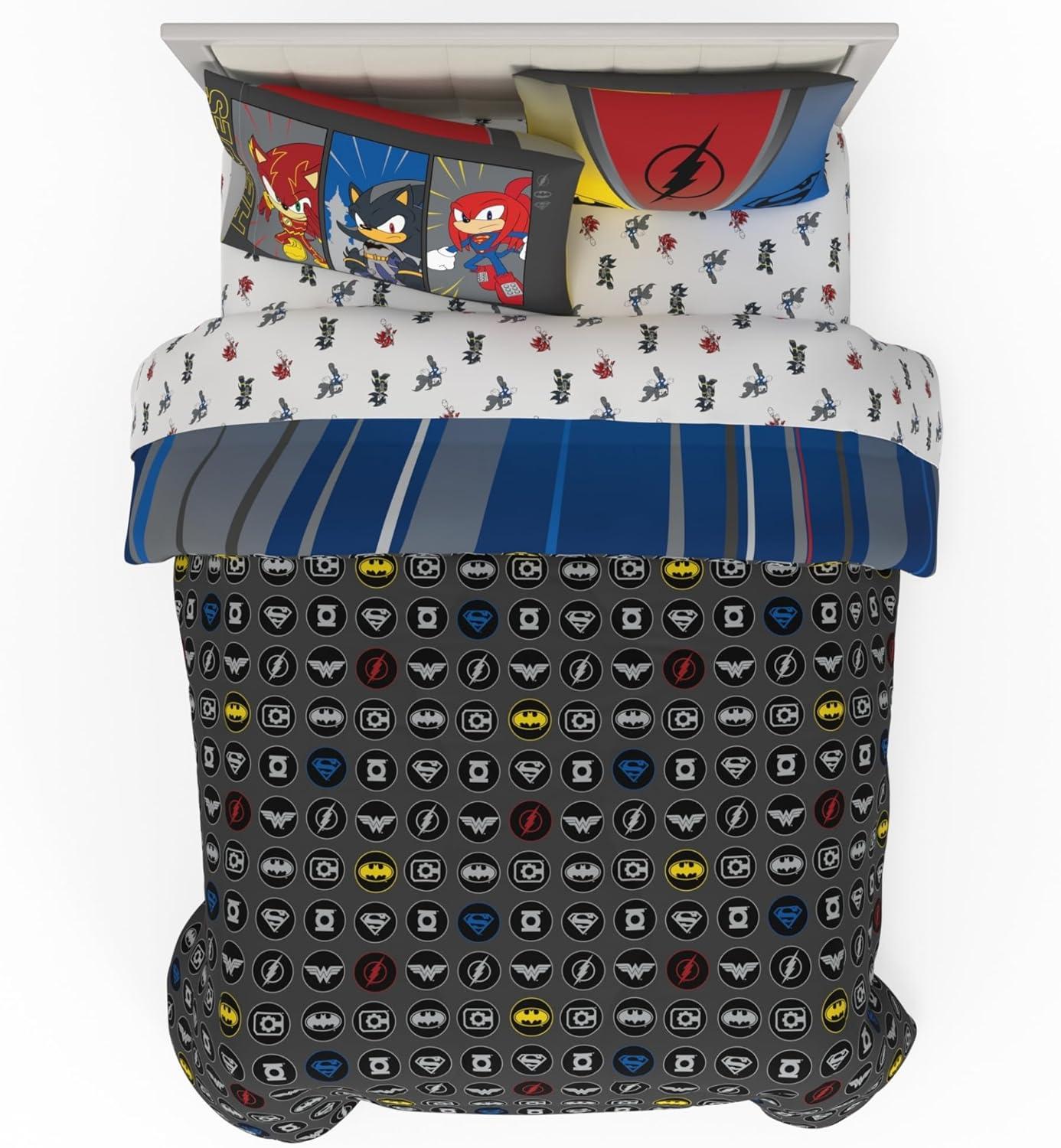 image:imageTransformers Optimus Prime Super Soft Comforter and Sheet Set with Sham 4 Piece Twin Size Official Licensed Product by Franco CollectiblesDC X Sonic the Hedgehog