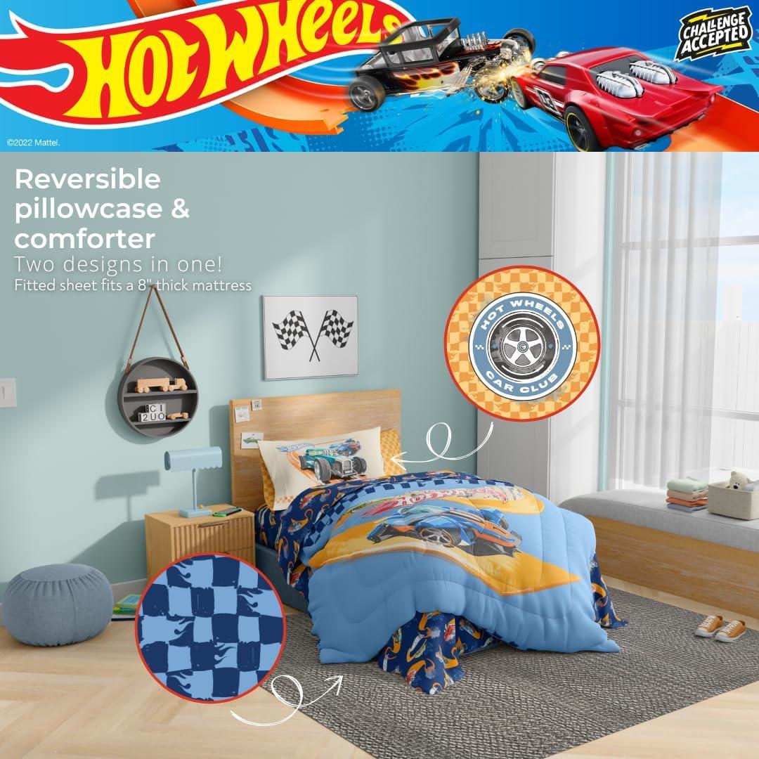 image:imageTransformers Optimus Prime Super Soft Comforter and Sheet Set with Sham 4 Piece Twin Size Official Licensed Product by Franco CollectiblesHot Wheels