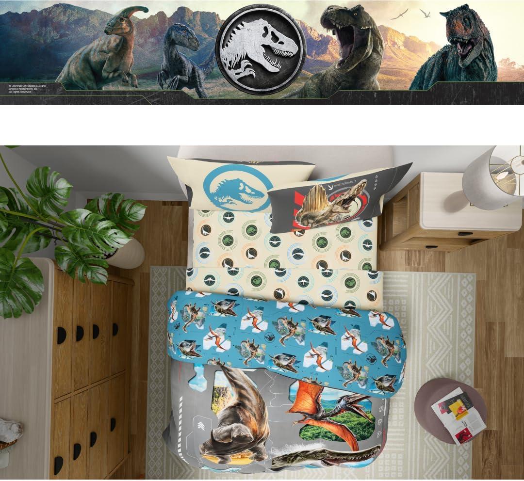 image:imageTransformers Optimus Prime Super Soft Comforter and Sheet Set with Sham 4 Piece Twin Size Official Licensed Product by Franco CollectiblesJurassic World Rebirth
