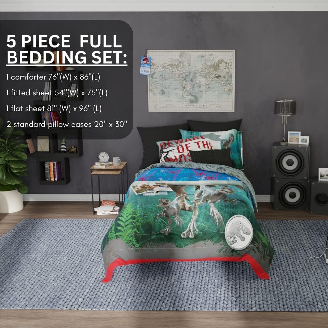 image:imageTransformers Optimus Prime Super Soft Comforter and Sheet Set with Sham 4 Piece Twin Size Official Licensed Product by Franco CollectiblesJurassic World Dominion