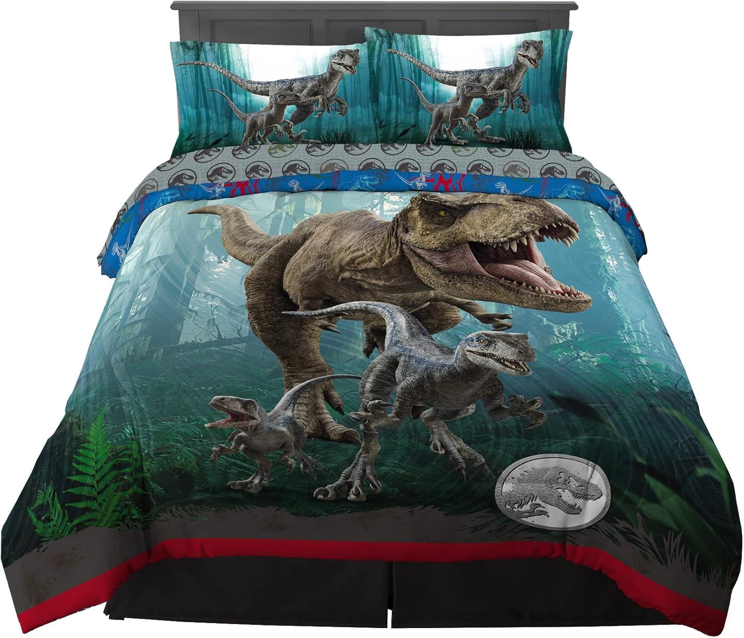 image:imageTransformers Optimus Prime Super Soft Comforter and Sheet Set with Sham 4 Piece Twin Size Official Licensed Product by Franco CollectiblesJurassic World Dominion