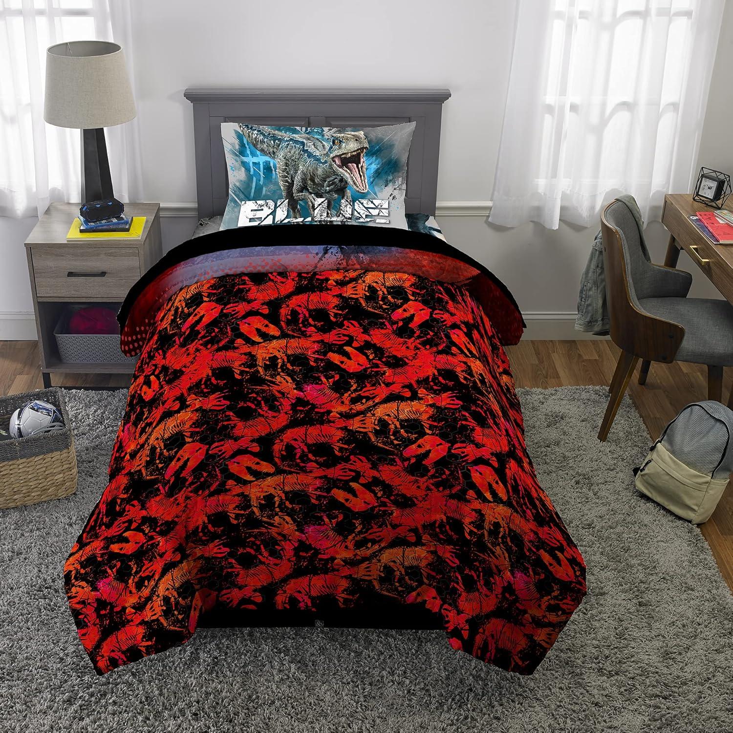 image:imageTransformers Optimus Prime Super Soft Comforter and Sheet Set with Sham 4 Piece Twin Size Official Licensed Product by Franco CollectiblesJurassic World