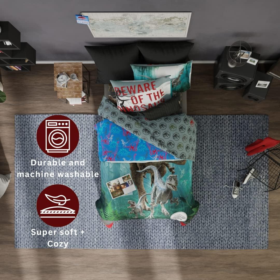 image:imageTransformers Optimus Prime Super Soft Comforter and Sheet Set with Sham 4 Piece Twin Size Official Licensed Product by Franco CollectiblesJurassic World Dominion