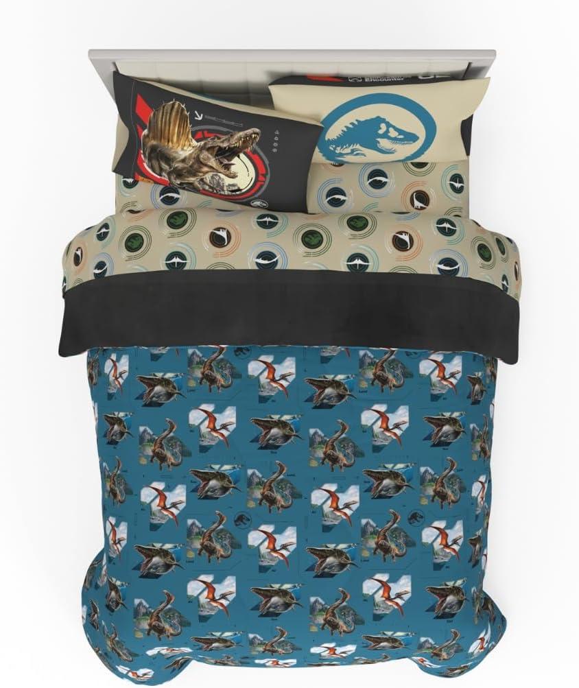 image:imageTransformers Optimus Prime Super Soft Comforter and Sheet Set with Sham 4 Piece Twin Size Official Licensed Product by Franco CollectiblesJurassic World Rebirth