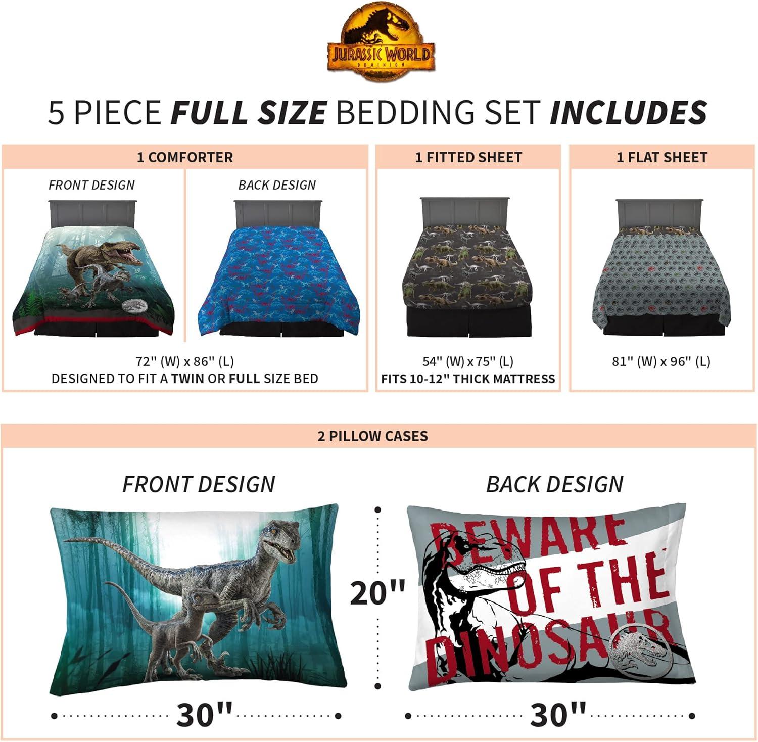 image:imageTransformers Optimus Prime Super Soft Comforter and Sheet Set with Sham 4 Piece Twin Size Official Licensed Product by Franco CollectiblesJurassic World Dominion
