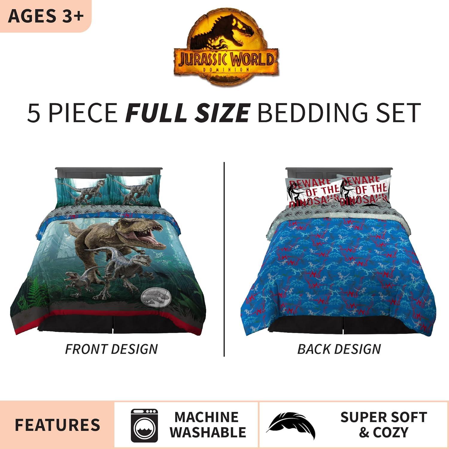 image:imageTransformers Optimus Prime Super Soft Comforter and Sheet Set with Sham 4 Piece Twin Size Official Licensed Product by Franco CollectiblesJurassic World Dominion