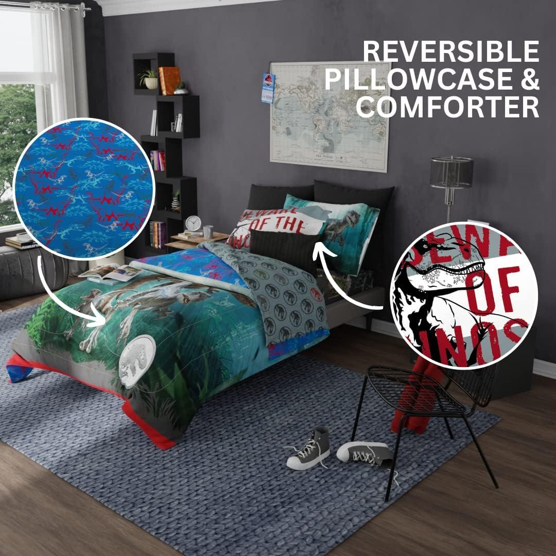image:imageTransformers Optimus Prime Super Soft Comforter and Sheet Set with Sham 4 Piece Twin Size Official Licensed Product by Franco CollectiblesJurassic World Dominion