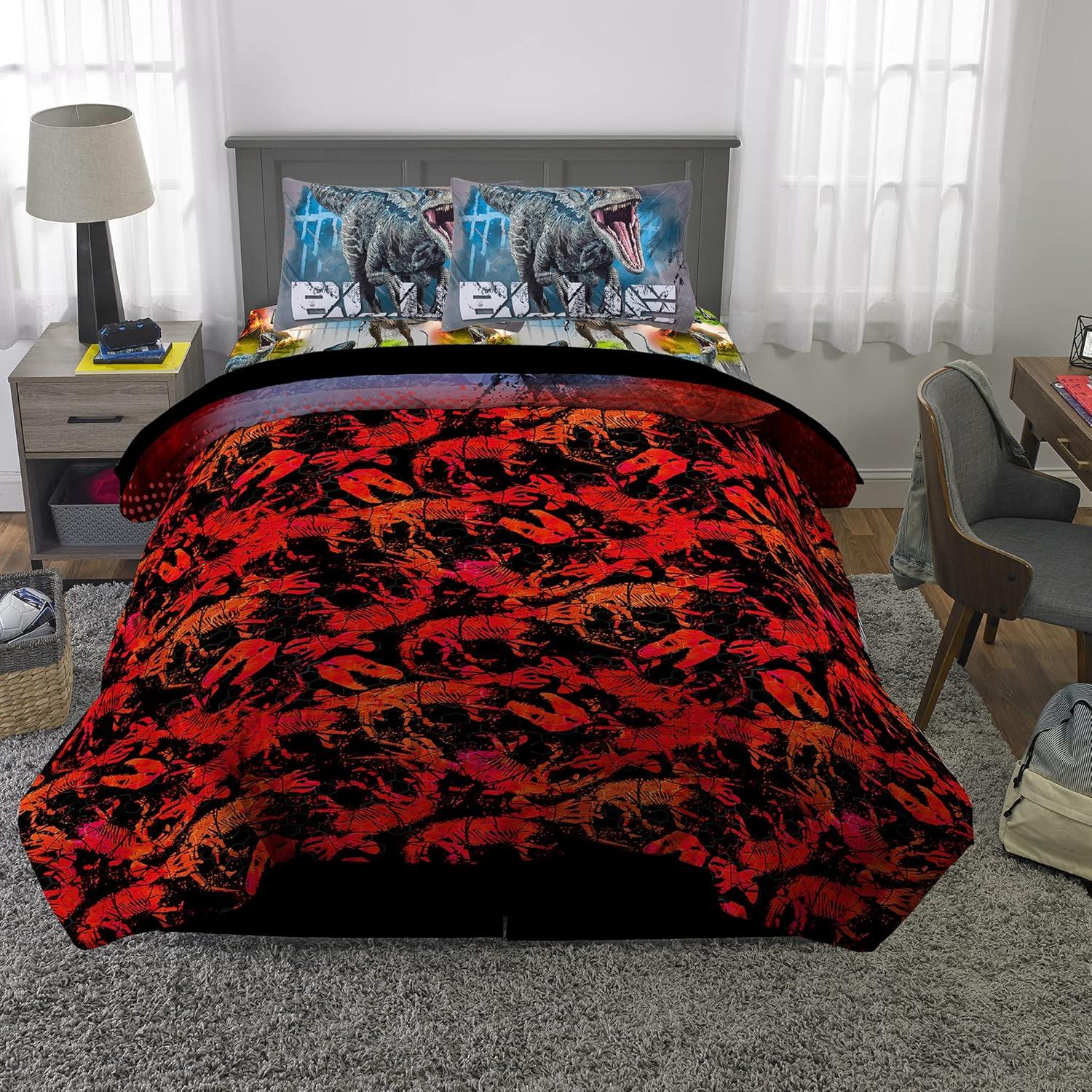 image:imageTransformers Optimus Prime Super Soft Comforter and Sheet Set with Sham 4 Piece Twin Size Official Licensed Product by Franco CollectiblesJurassic World