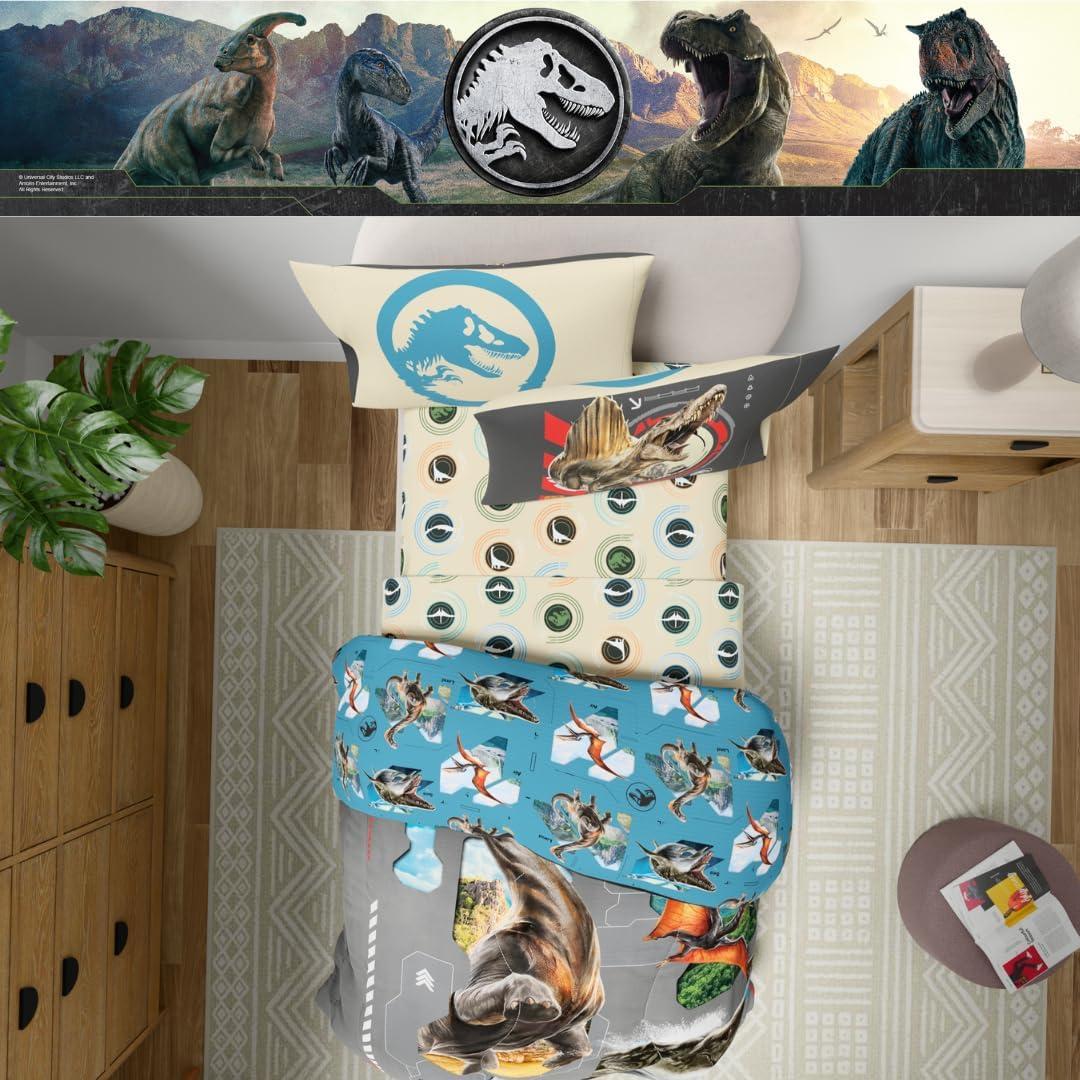 image:imageTransformers Optimus Prime Super Soft Comforter and Sheet Set with Sham 4 Piece Twin Size Official Licensed Product by Franco CollectiblesJurassic World Rebirth