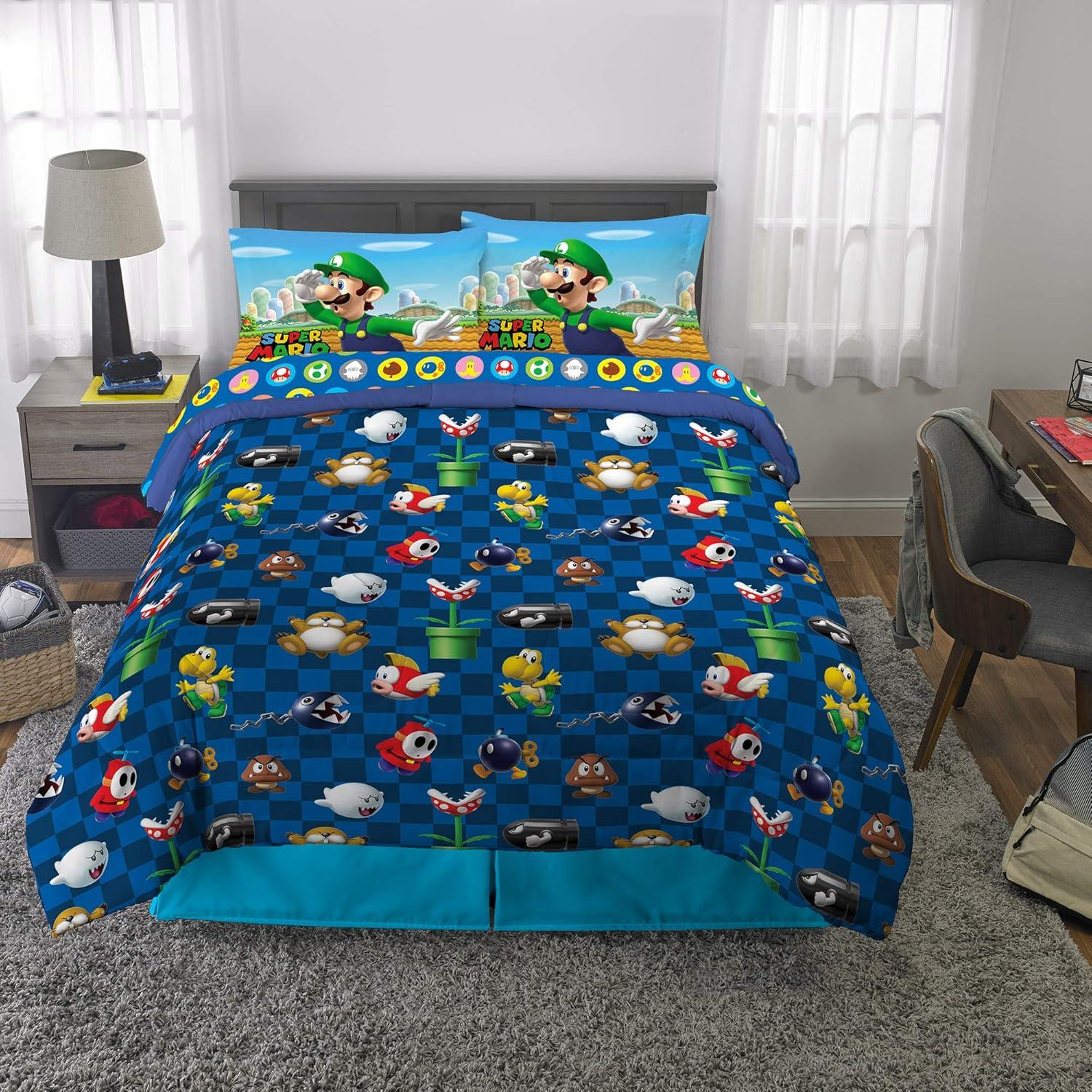 image:imageTransformers Optimus Prime Super Soft Comforter and Sheet Set with Sham 4 Piece Twin Size Official Licensed Product by Franco CollectiblesMario