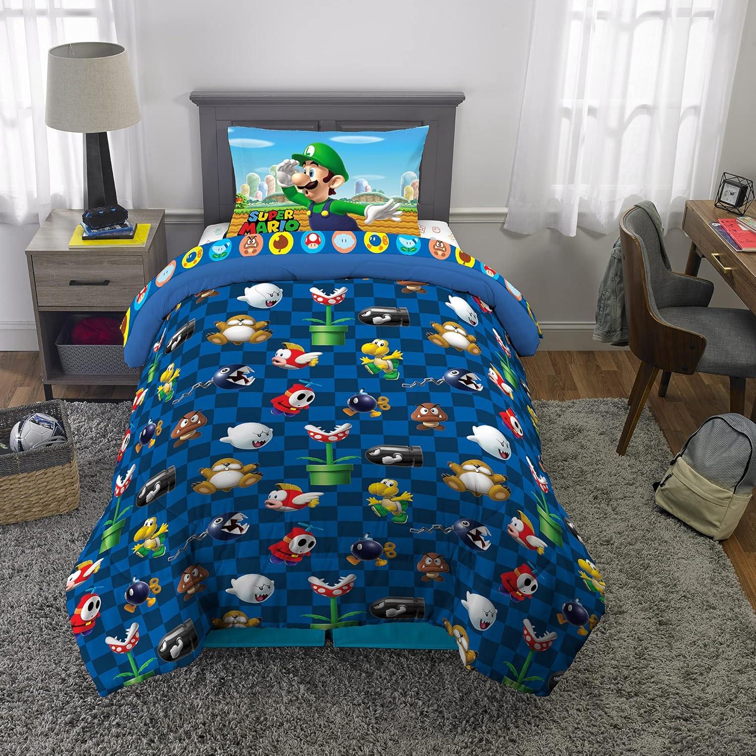 image:imageTransformers Optimus Prime Super Soft Comforter and Sheet Set with Sham 4 Piece Twin Size Official Licensed Product by Franco CollectiblesMario
