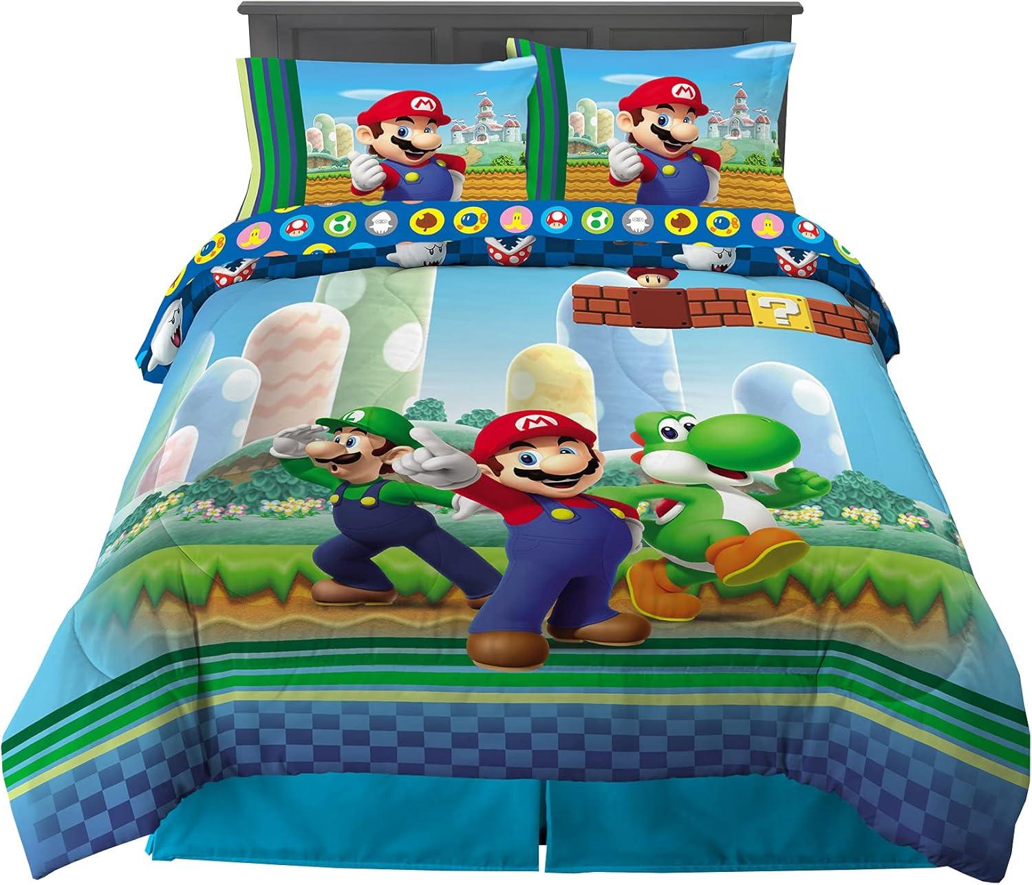 image:imageTransformers Optimus Prime Super Soft Comforter and Sheet Set with Sham 4 Piece Twin Size Official Licensed Product by Franco CollectiblesMario