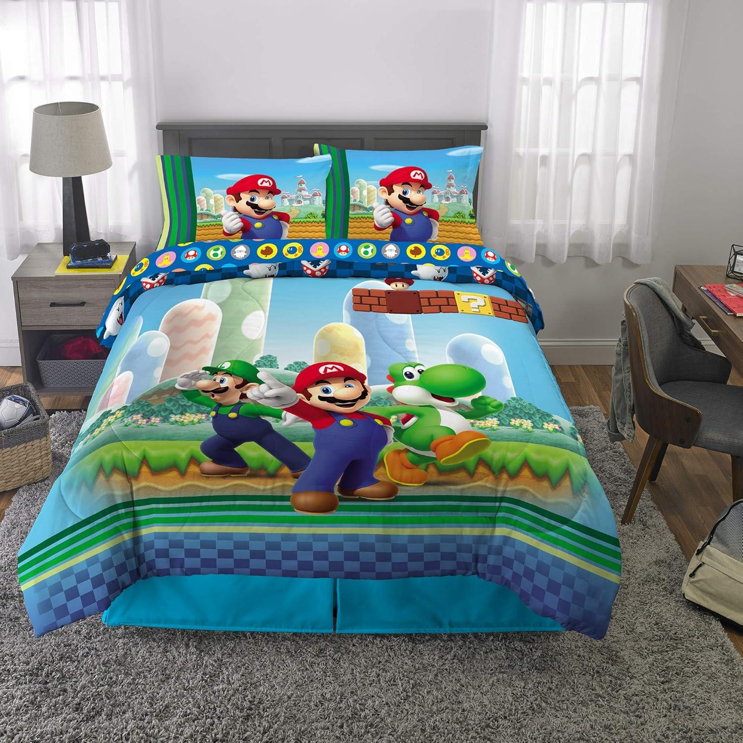 image:imageTransformers Optimus Prime Super Soft Comforter and Sheet Set with Sham 4 Piece Twin Size Official Licensed Product by Franco CollectiblesMario