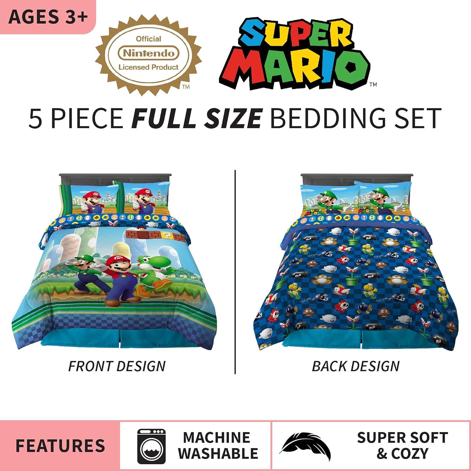 image:imageTransformers Optimus Prime Super Soft Comforter and Sheet Set with Sham 4 Piece Twin Size Official Licensed Product by Franco CollectiblesMario