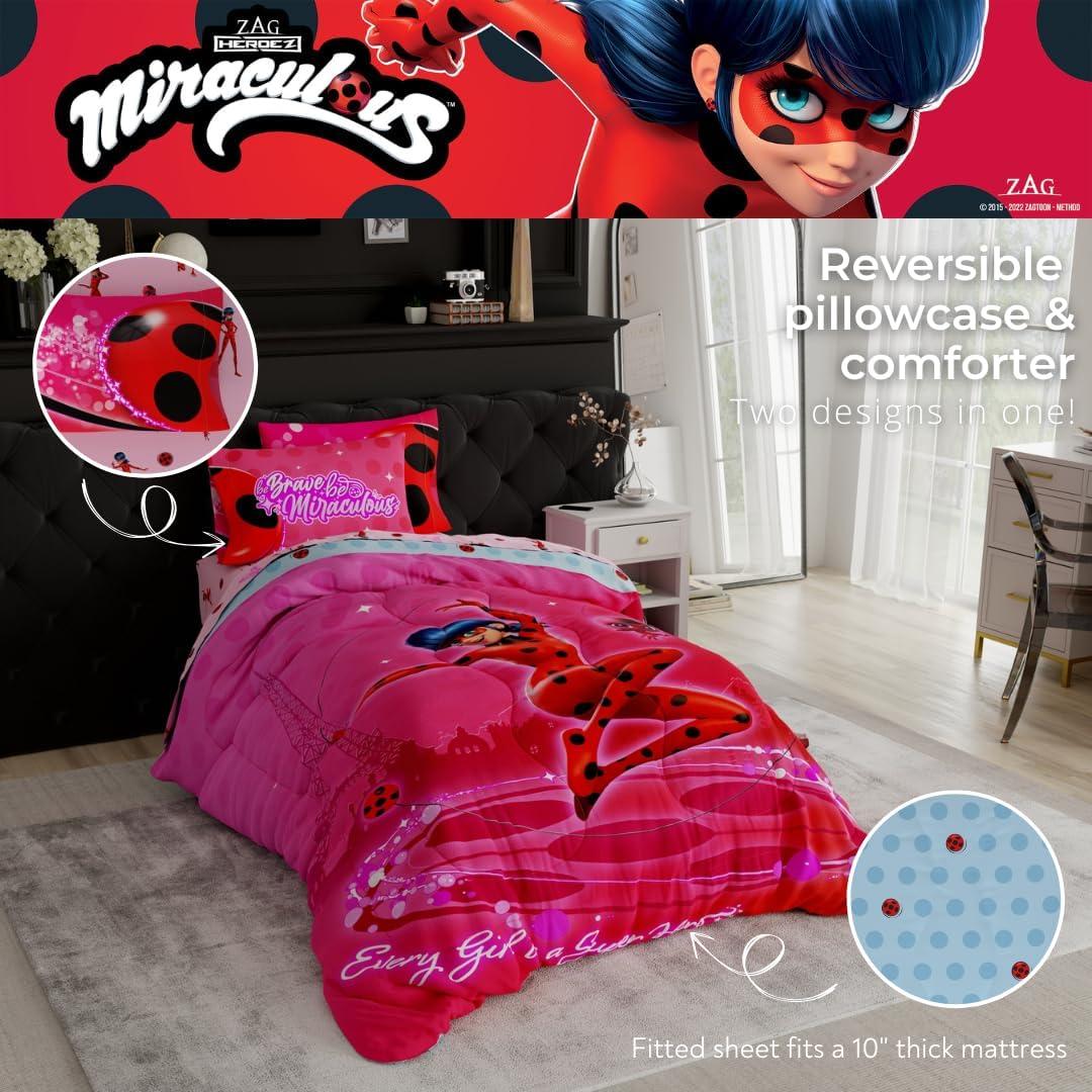 image:imageTransformers Optimus Prime Super Soft Comforter and Sheet Set with Sham 4 Piece Twin Size Official Licensed Product by Franco CollectiblesMiraculous Ladybug