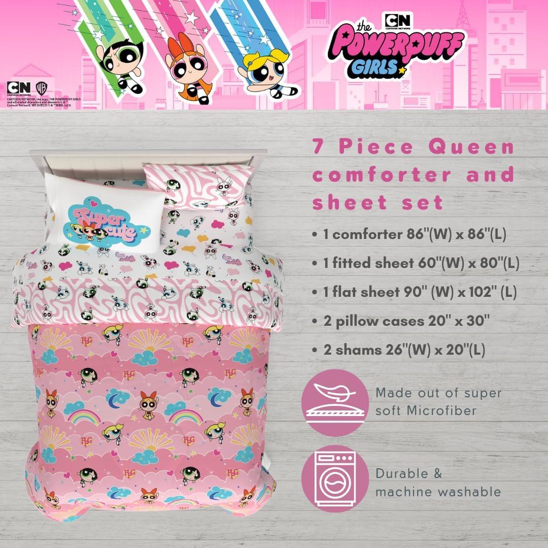 image:imageTransformers Optimus Prime Super Soft Comforter and Sheet Set with Sham 4 Piece Twin Size Official Licensed Product by Franco CollectiblesPink Powerpuff Girls
