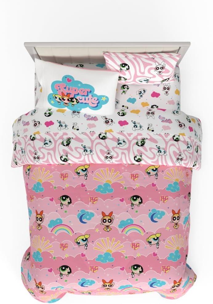 image:imageTransformers Optimus Prime Super Soft Comforter and Sheet Set with Sham 4 Piece Twin Size Official Licensed Product by Franco CollectiblesPink Powerpuff Girls