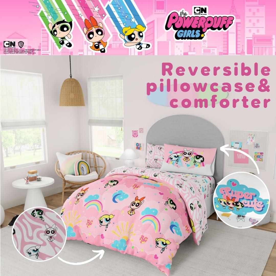 image:imageTransformers Optimus Prime Super Soft Comforter and Sheet Set with Sham 4 Piece Twin Size Official Licensed Product by Franco CollectiblesPink Powerpuff Girls