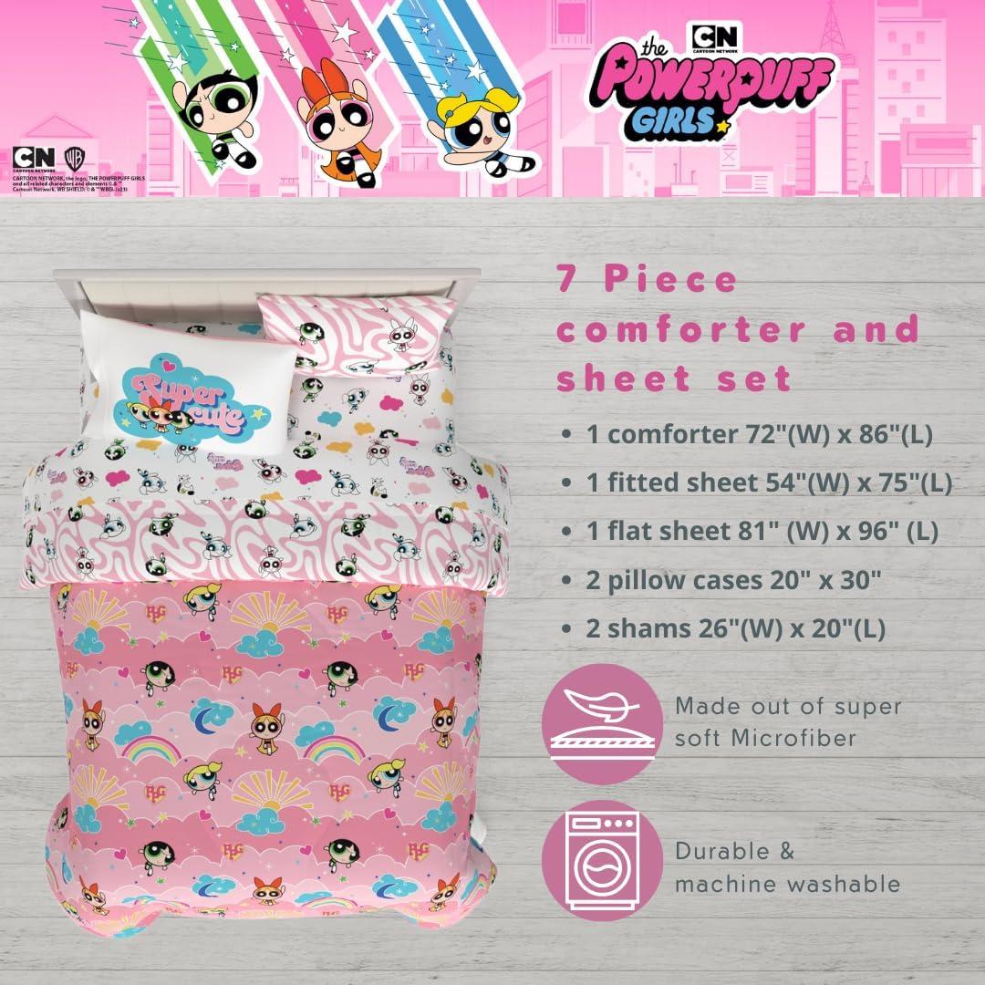 image:imageTransformers Optimus Prime Super Soft Comforter and Sheet Set with Sham 4 Piece Twin Size Official Licensed Product by Franco CollectiblesPink Powerpuff Girls
