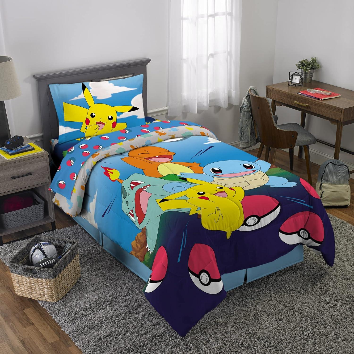 image:imageTransformers Optimus Prime Super Soft Comforter and Sheet Set with Sham 4 Piece Twin Size Official Licensed Product by Franco CollectiblesPokemon