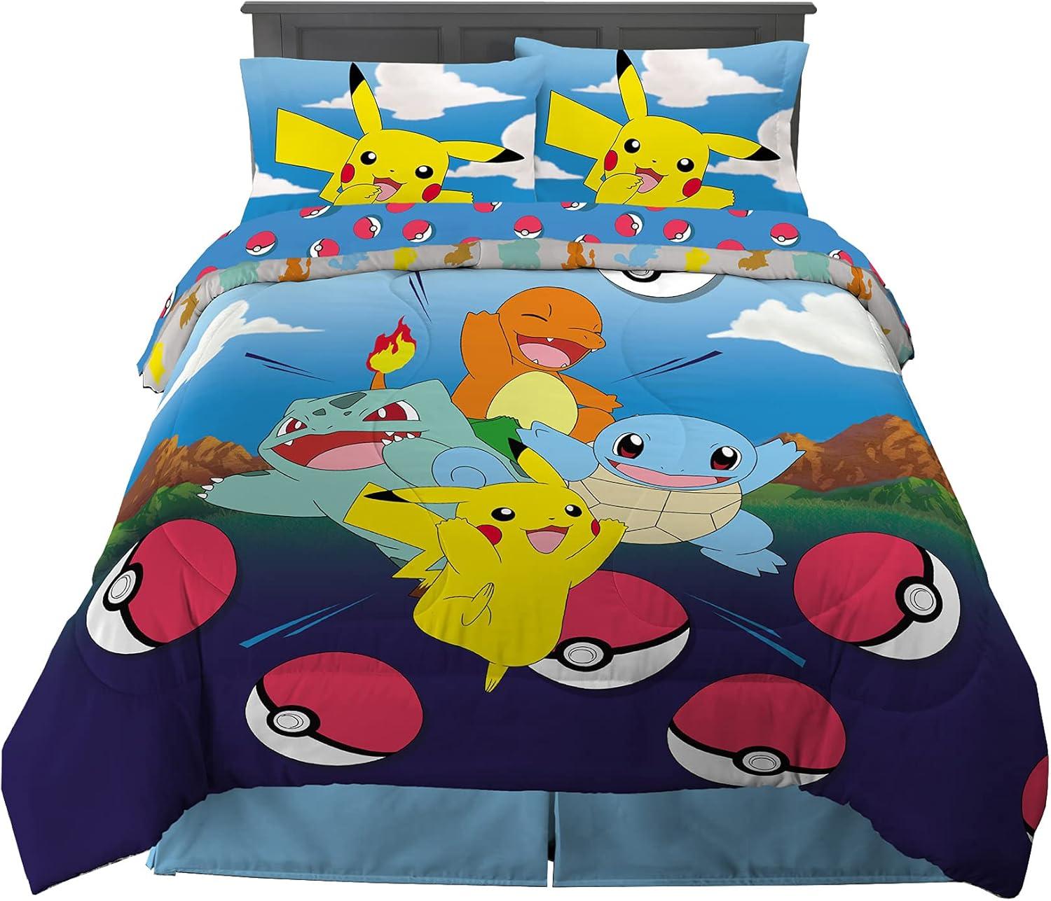 image:imageTransformers Optimus Prime Super Soft Comforter and Sheet Set with Sham 4 Piece Twin Size Official Licensed Product by Franco CollectiblesPokemon
